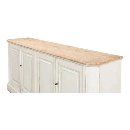Antique Whitewash Sideboard 4 Door - LOOMLAN - Sarreid - Sideboards