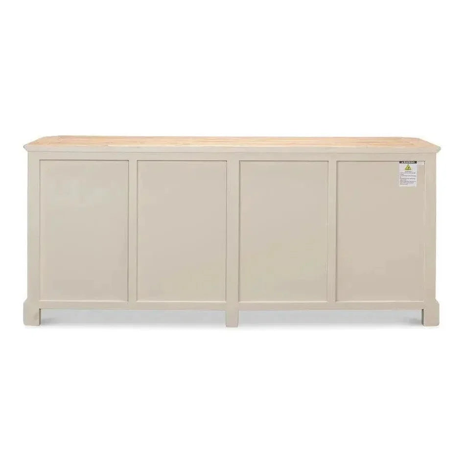Antique Whitewash Sideboard 4 Door - LOOMLAN - Sarreid - Sideboards