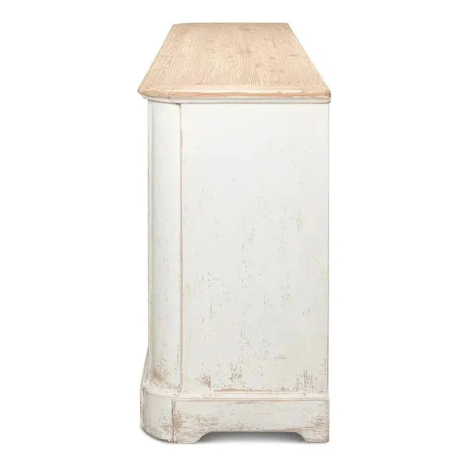 Antique Whitewash Sideboard 4 Door - LOOMLAN - Sarreid - Sideboards