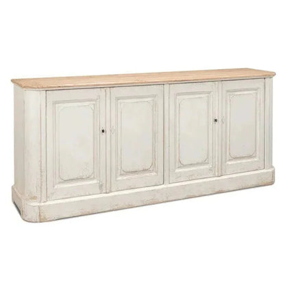 Antique Whitewash Sideboard 4 Door - LOOMLAN - Sarreid - Sideboards