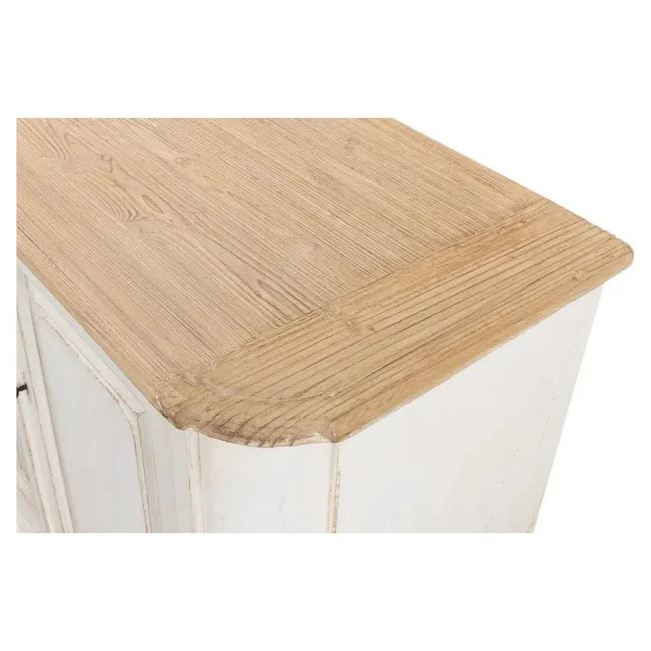 Antique Whitewash Extra Wide Sideboard 6 Door - LOOMLAN - Sarreid - Sideboards