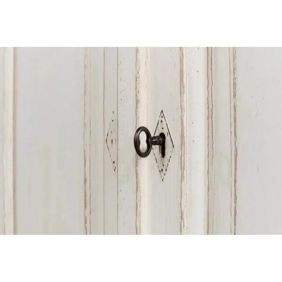 Antique Whitewash Extra Wide Sideboard 6 Door - LOOMLAN - Sarreid - Sideboards