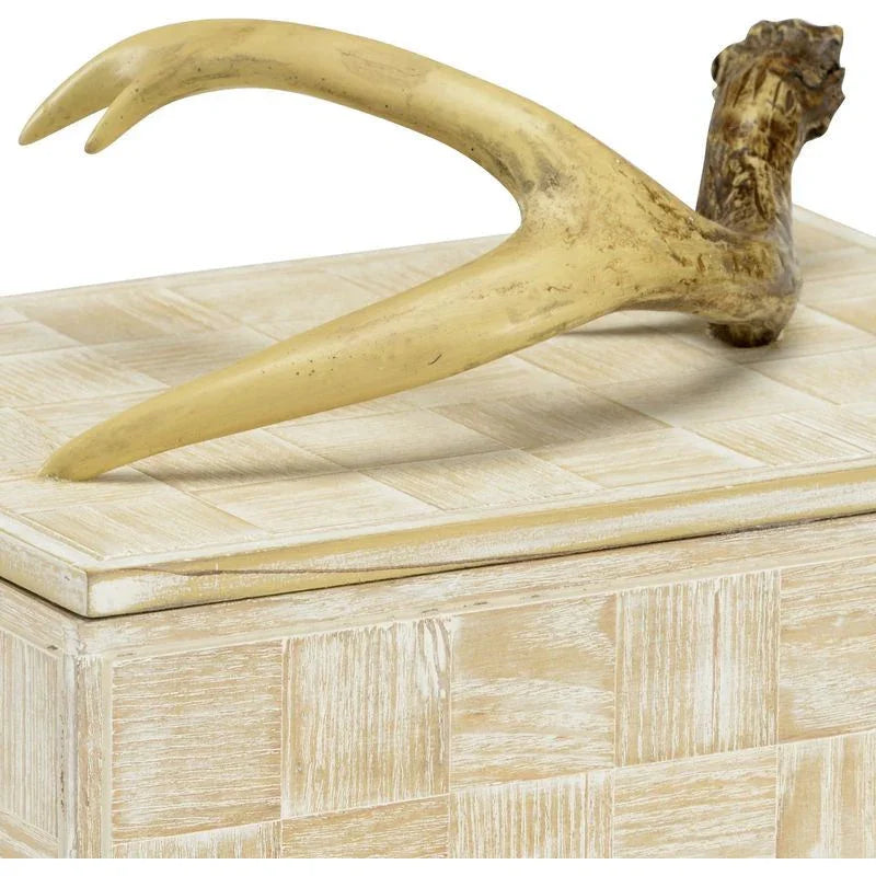 Antler Whitewashed Wooden Box - LOOMLAN - Wildwood - Boxes & Bowls
