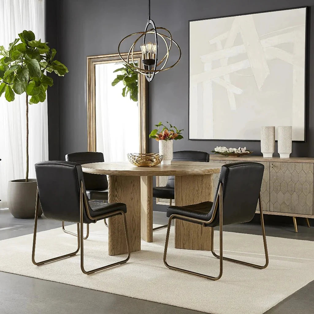 Anton Leather Armless Dining Chair - LOOMLAN - SUNPAN - Dining Chairs