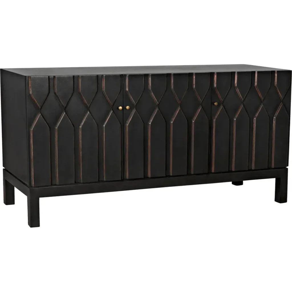 Anubis Black 3 Door Sideboard - LOOMLAN - Noir - Sideboards