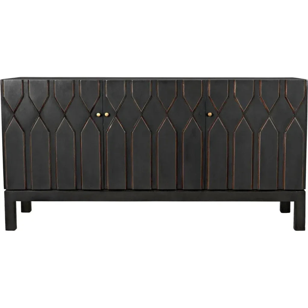Anubis Black 3 Door Sideboard - LOOMLAN - Noir - Sideboards