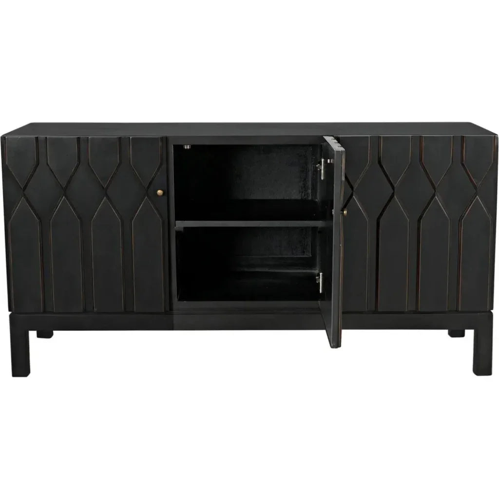 Anubis Black 3 Door Sideboard - LOOMLAN - Noir - Sideboards