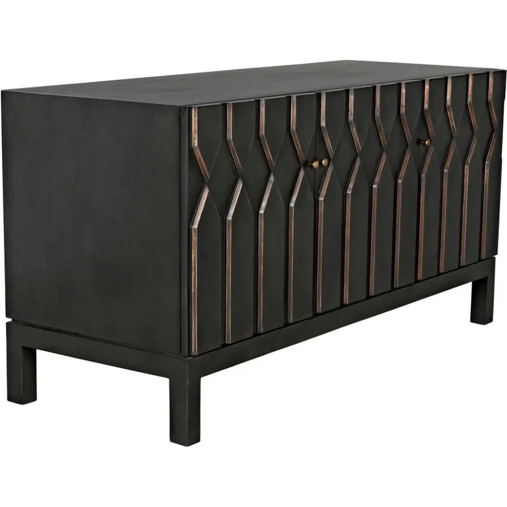 Anubis Black 3 Door Sideboard - LOOMLAN - Noir - Sideboards