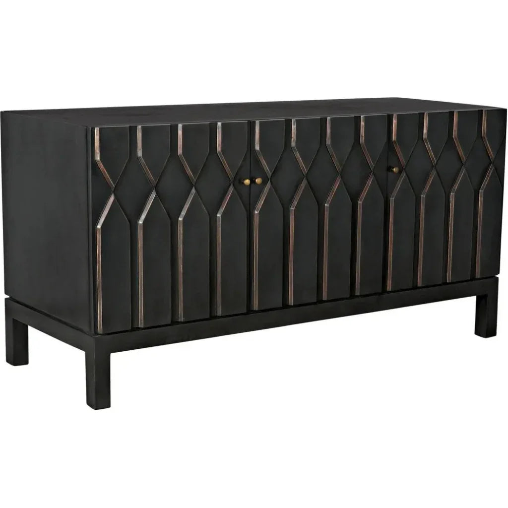Anubis Black 3 Door Sideboard - LOOMLAN - Noir - Sideboards