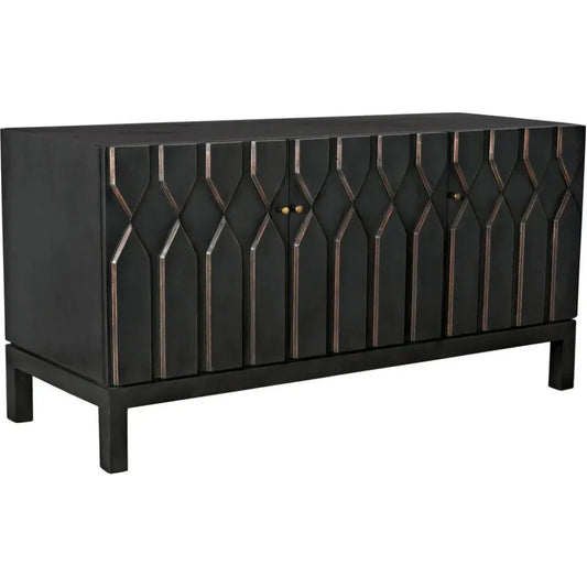 Anubis Black 3 Door Sideboard - LOOMLAN - Noir - Sideboards