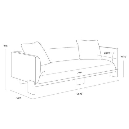 Anwa Sofa - Polo Club Muslin Solid Wood Legs - LOOMLAN - SUNPAN - Sofas & Loveseats