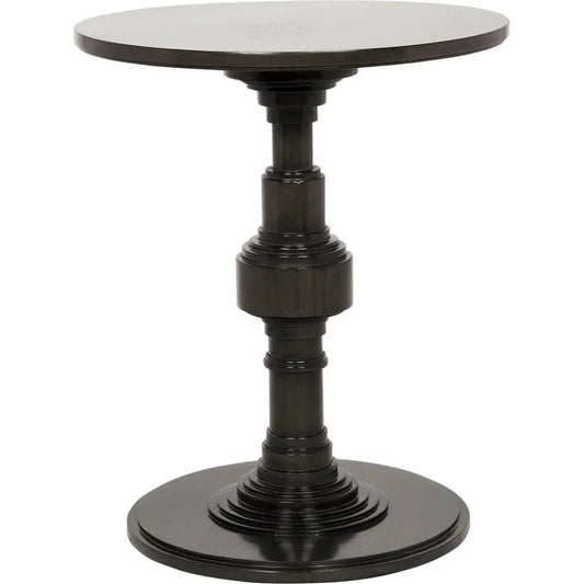 Apollo Wood Black Round Side Table - LOOMLAN - Noir - Side Tables