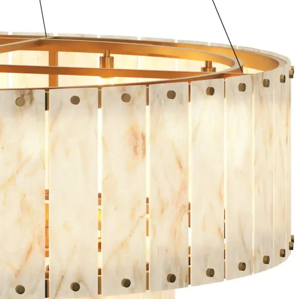 Apsara Cream Alabaster Chandelier - LOOMLAN - SUNPAN - Chandeliers