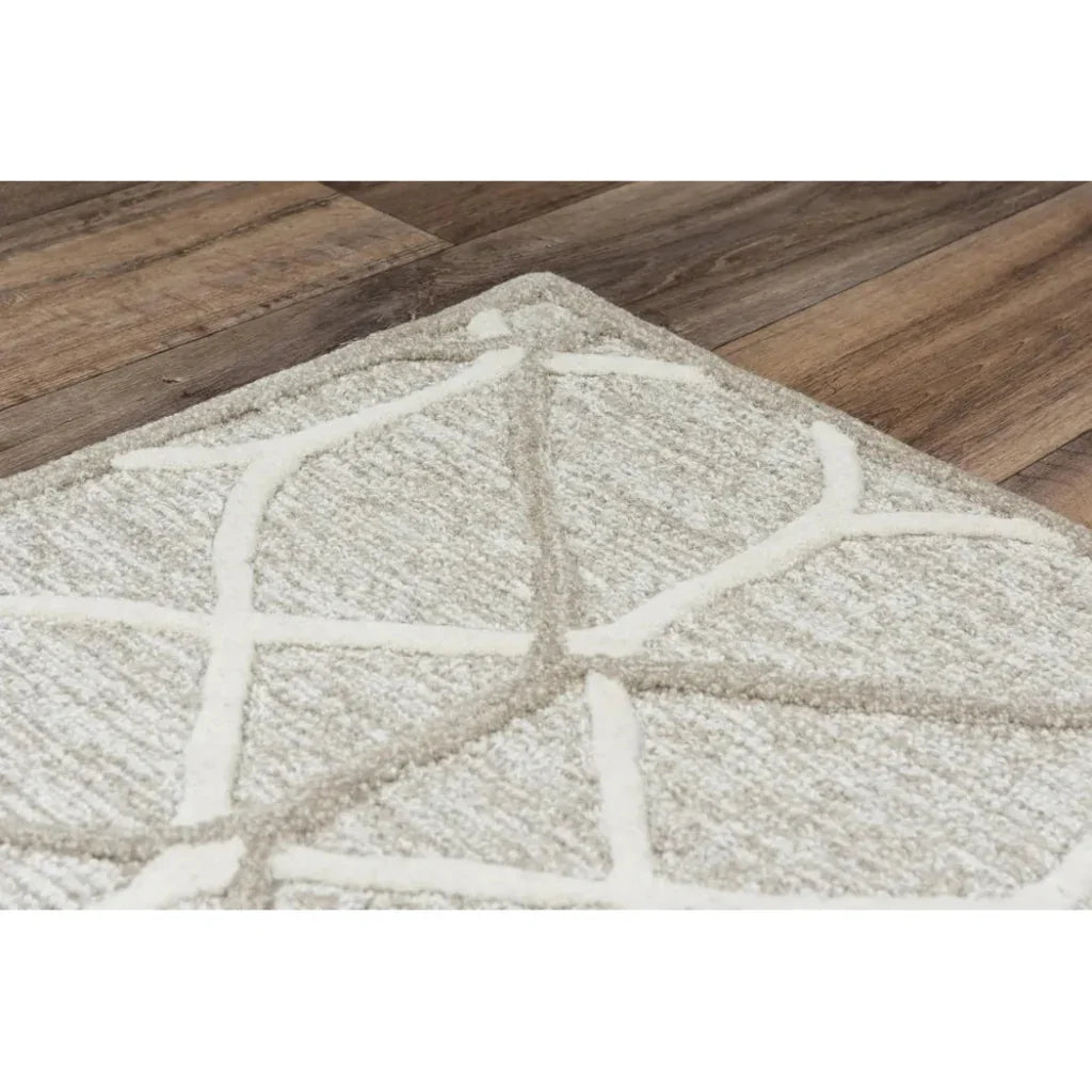 Aqsa Geometric Brown Living Room Rug - LOOMLAN - LOOMLAN - Area Rugs