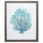 Aqua Coral on Rustic Wood Grain Framed Wall Art