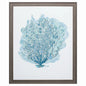 Aqua Coral on Rustic Wood Grain Framed Wall Art