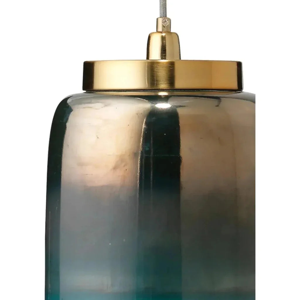 Aqua Dark Blue Glass Vapor Pendant - LOOMLAN - Jamie Young - Pendants