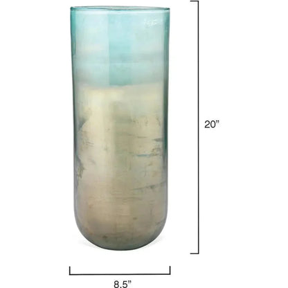 Aqua Two Tone Glass Vapor Vase 20" - LOOMLAN - Jamie Young - Vases & Jars