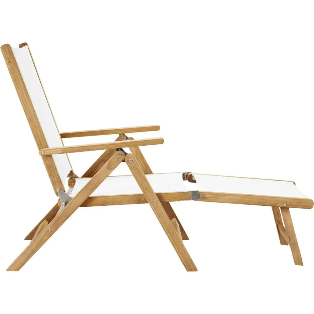 Aquitania Teak Outdoor Folding Deck Chair-Outdoor Cabanas & Loungers-HiTeak-LOOMLAN
