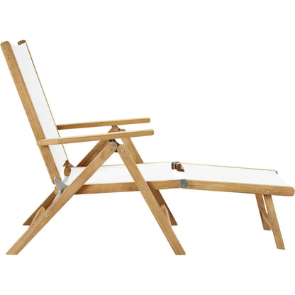 Aquitania Teak Outdoor Folding Deck Chair-Outdoor Cabanas & Loungers-HiTeak-LOOMLAN