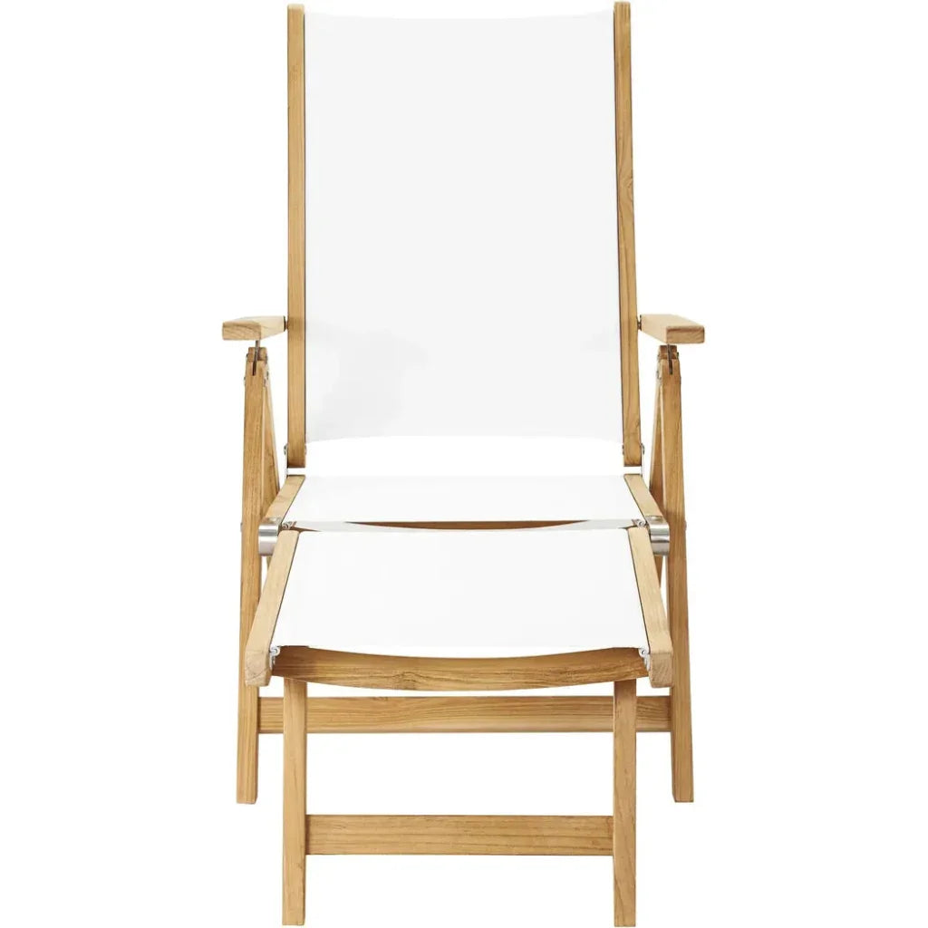 Aquitania Teak Outdoor Folding Deck Chair-Outdoor Cabanas & Loungers-HiTeak-LOOMLAN