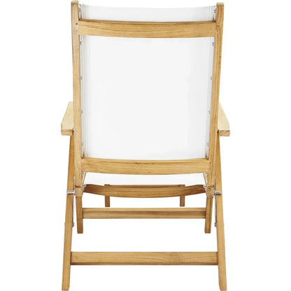 Aquitania Teak Outdoor Folding Deck Chair-Outdoor Cabanas & Loungers-HiTeak-LOOMLAN