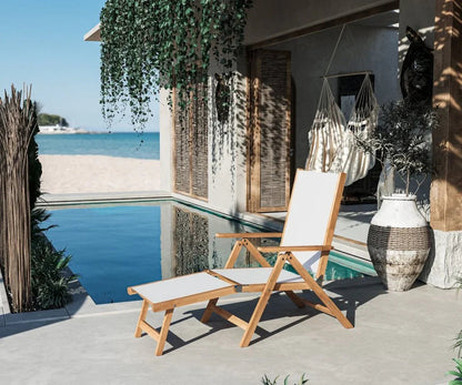 Aquitania Teak Patio Folding Lounge Deck Chair-Outdoor Lounge Chairs-HiTeak-LOOMLAN