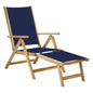 Aquitania Teak Patio Folding Lounge Deck Chair-Outdoor Lounge Chairs-HiTeak-Blue-LOOMLAN