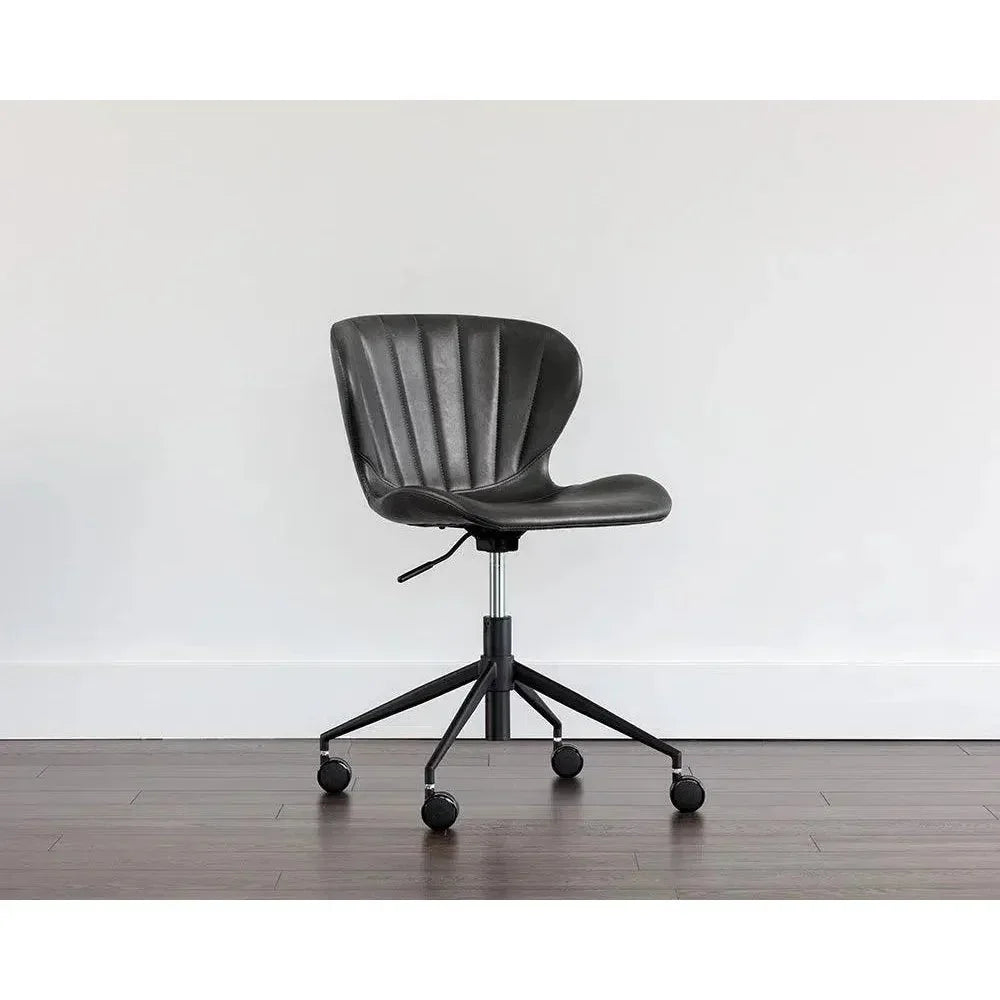 Arabella Leather Armless Office Chair-Office Chairs-SUNPAN-LOOMLAN