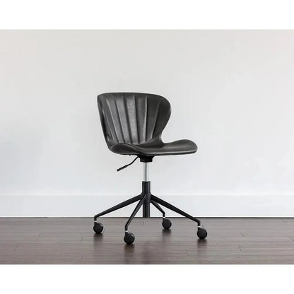 Arabella Leather Armless Office Chair-Office Chairs-SUNPAN-LOOMLAN
