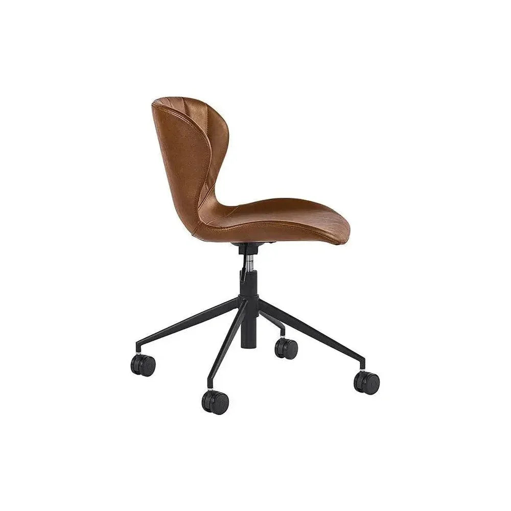 Arabella Leather Armless Office Chair-Office Chairs-SUNPAN-LOOMLAN