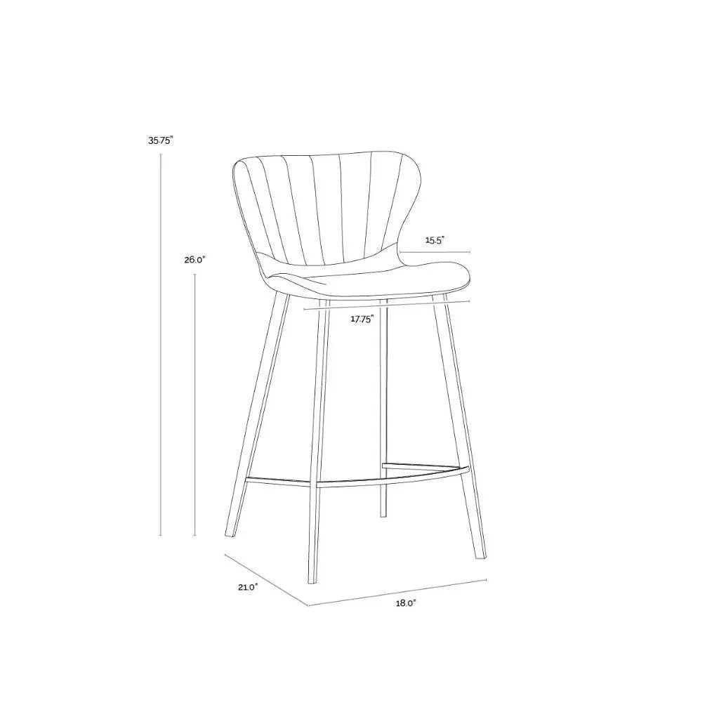 Arabella Leather Counter Stool - LOOMLAN - SUNPAN - Counter Stools