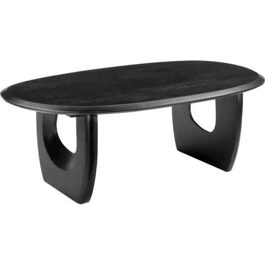 Arasan Wood Black Oval Coffee Table - LOOMLAN - Zuo Modern - Coffee Tables