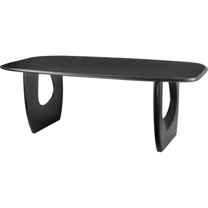 Arasan Wood Black Rectangular Dining Table-Dining Tables-Zuo Modern-LOOMLAN
