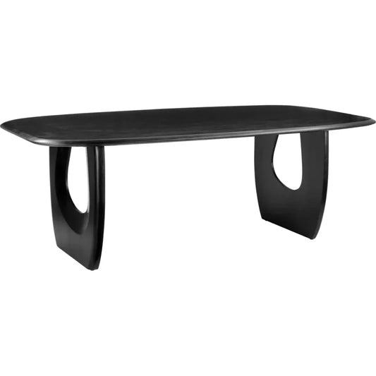 Arasan Wood Black Rectangular Dining Table-Dining Tables-Zuo Modern-LOOMLAN