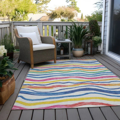 Arayndra Ivory Washable Indoor - Outdoor Rug - LOOMLAN - LOOMLAN Rugs - Outdoor Rugs