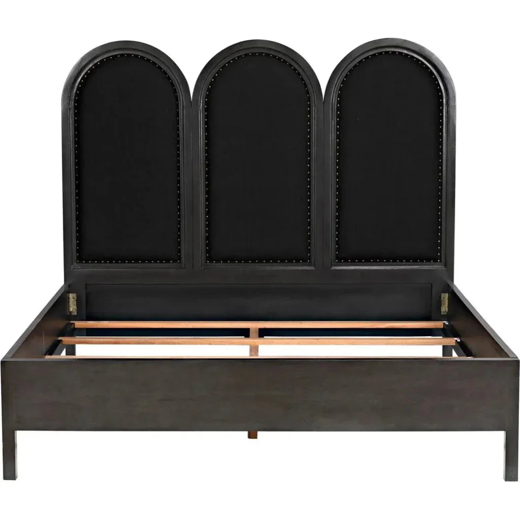 Arch Black Wooden Bed Frame - LOOMLAN - Noir - Beds