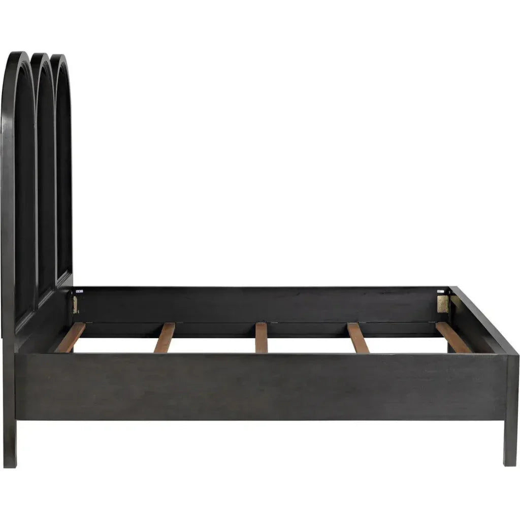 Arch Black Wooden Bed Frame - LOOMLAN - Noir - Beds