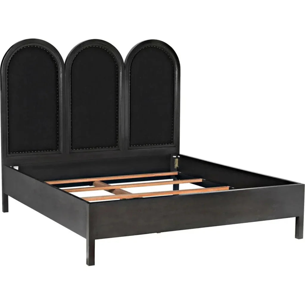 Arch Black Wooden Bed Frame - LOOMLAN - Noir - Beds