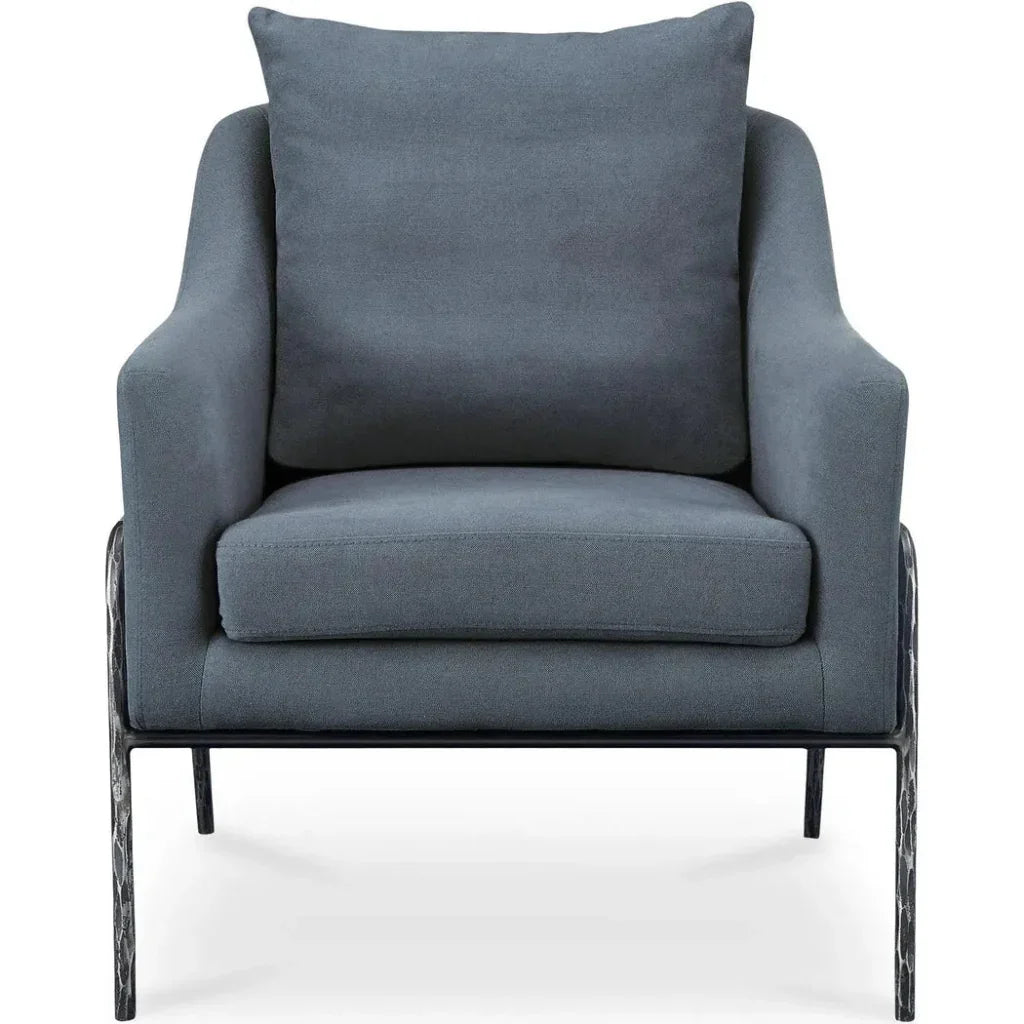 Archer Iron & Plywood Blue Arm Accent Chair - LOOMLAN - Moe's Home - Accent Chairs