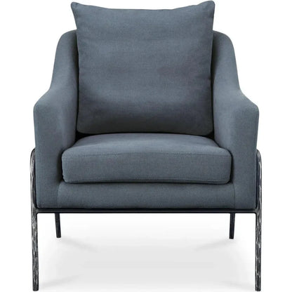 Archer Iron & Plywood Blue Arm Accent Chair - LOOMLAN - Moe's Home - Accent Chairs