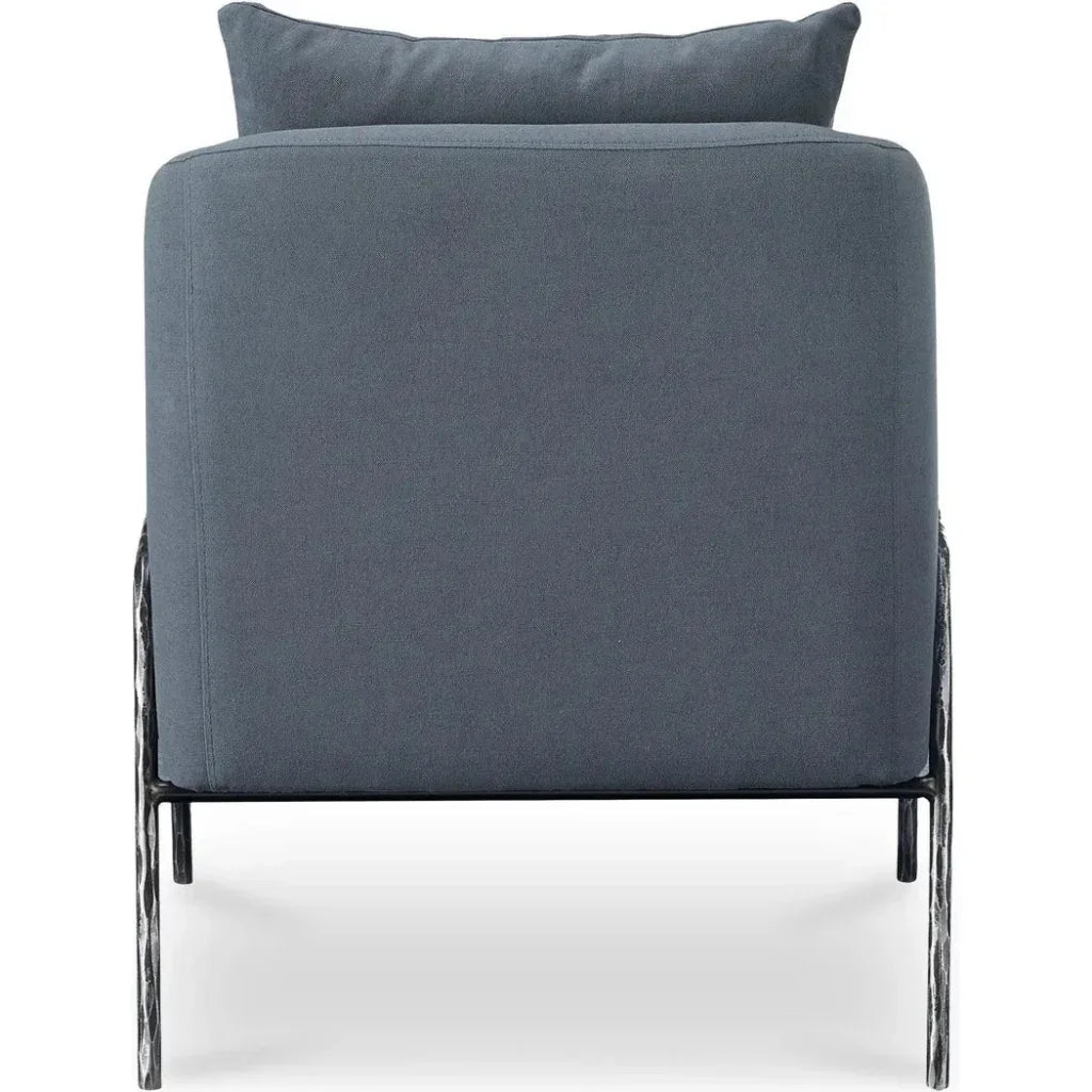 Archer Iron & Plywood Blue Arm Accent Chair - LOOMLAN - Moe's Home - Accent Chairs