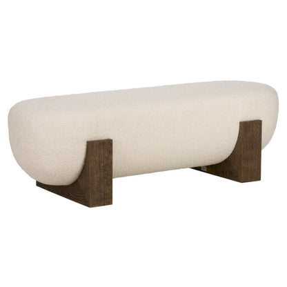 Archer White Boucle Bedroom Bench