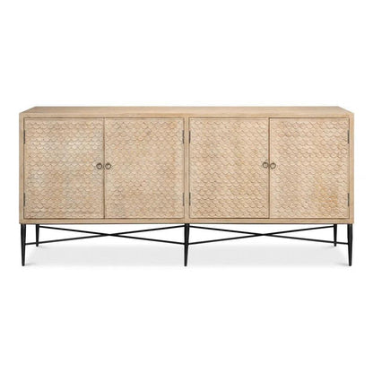 Archie Four Door Credenza for Dining Room - LOOMLAN - Sarreid - Sideboards