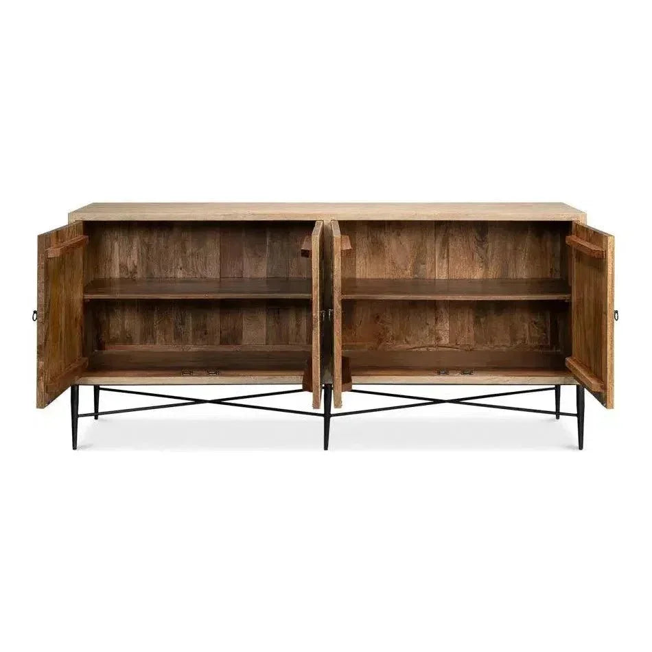 Archie Four Door Credenza for Dining Room - LOOMLAN - Sarreid - Sideboards
