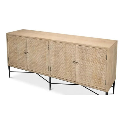 Archie Four Door Credenza for Dining Room - LOOMLAN - Sarreid - Sideboards