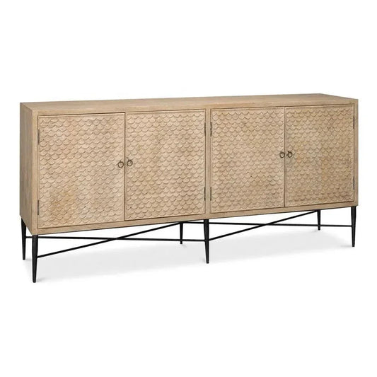 Archie Four Door Credenza for Dining Room - LOOMLAN - Sarreid - Sideboards