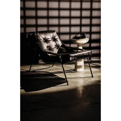 Architect Marble Round Side Table - LOOMLAN - Noir - Side Tables