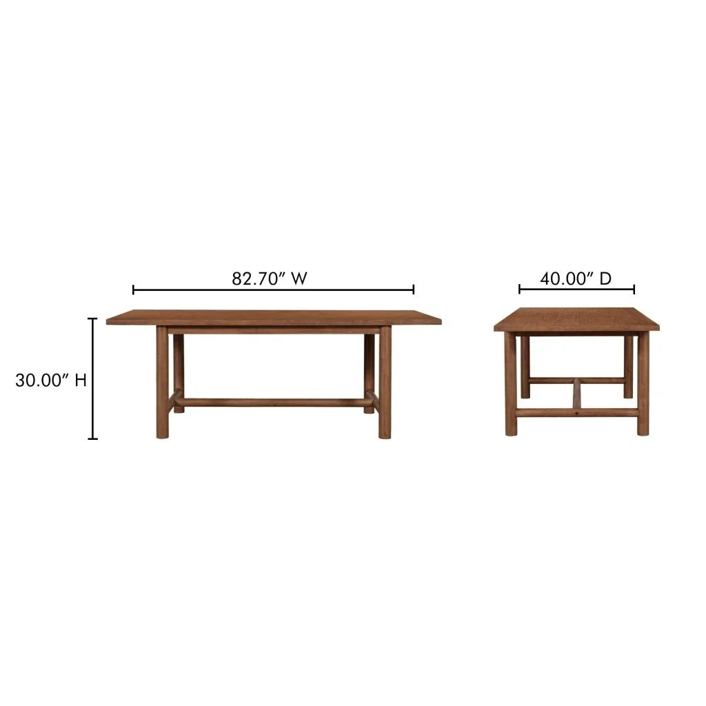 Arden Brown Wood Rectangular Dining Table-Dining Tables-Moe's Home-LOOMLAN