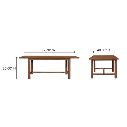 Arden Brown Wood Rectangular Dining Table-Dining Tables-Moe's Home-LOOMLAN